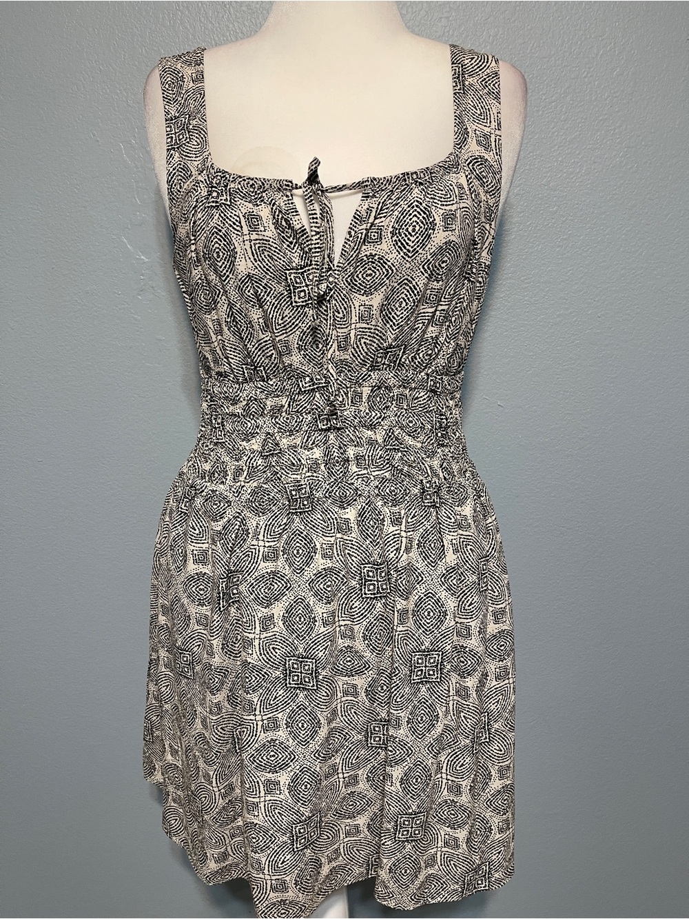 Marine Layer Camila Mini Dress Black White Boho Hippie Cottagecore Medium
